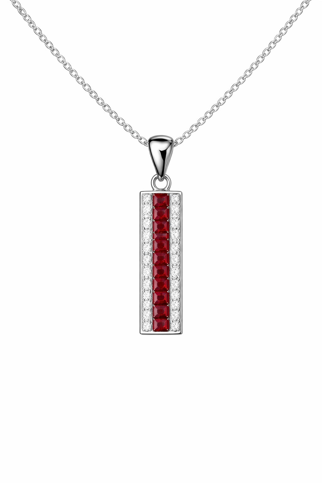 Ruby Channel Set Pendant