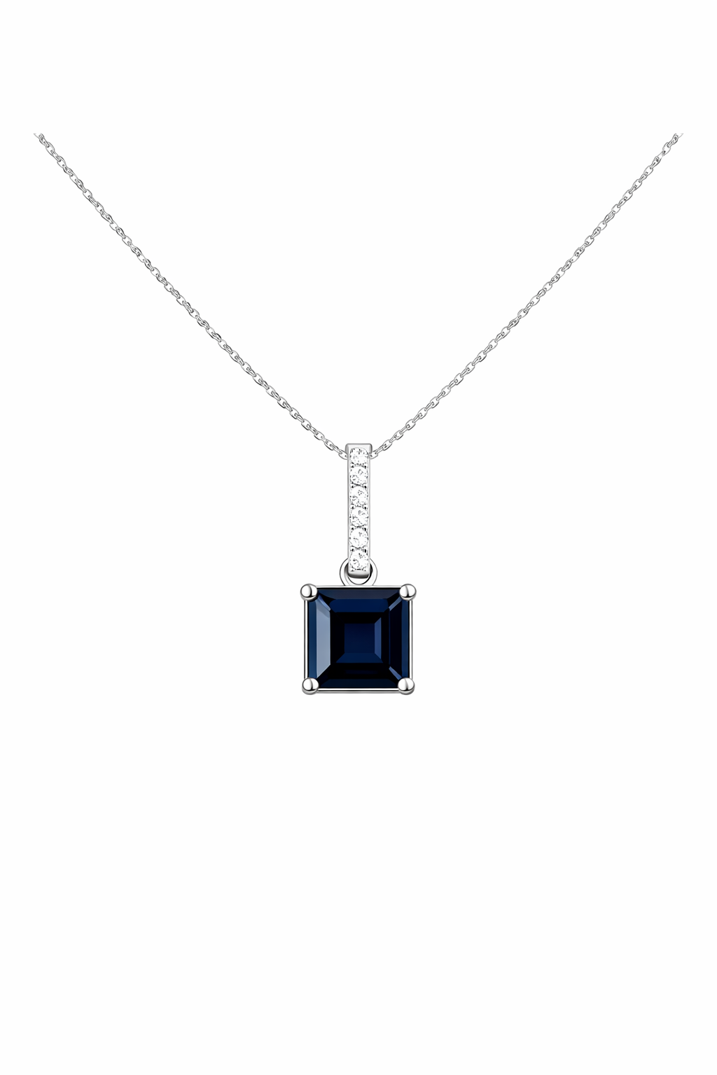 Blue Sapphire Cushion Pendant