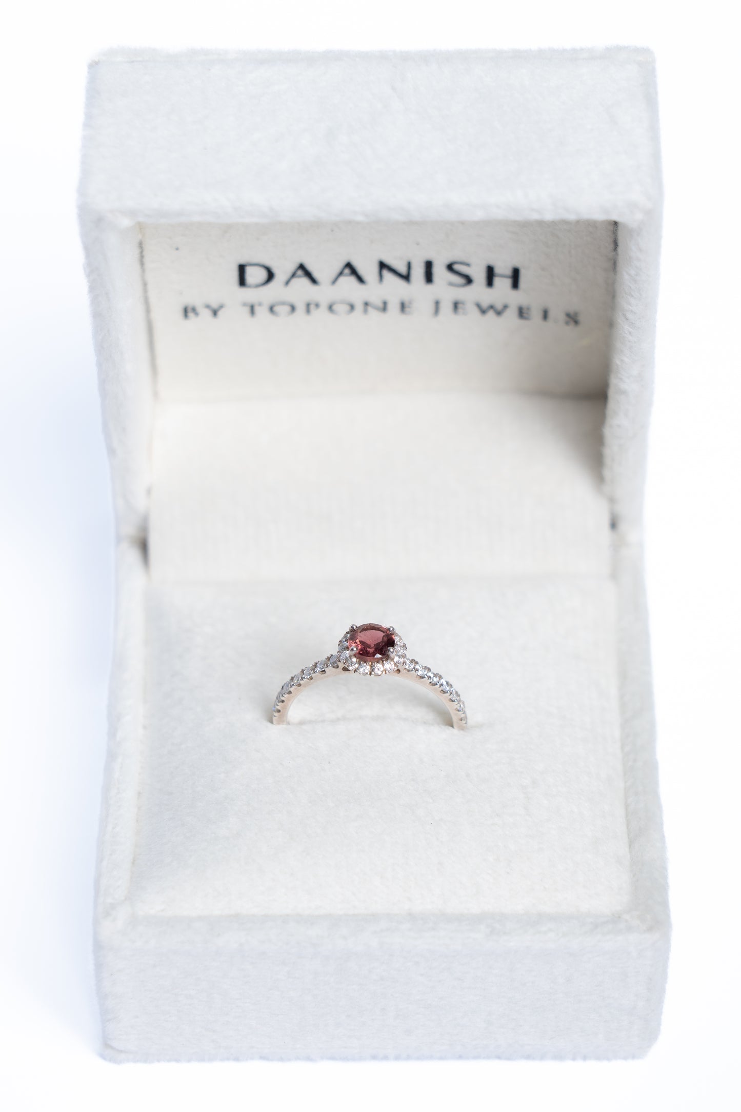Garnet Halo Ring