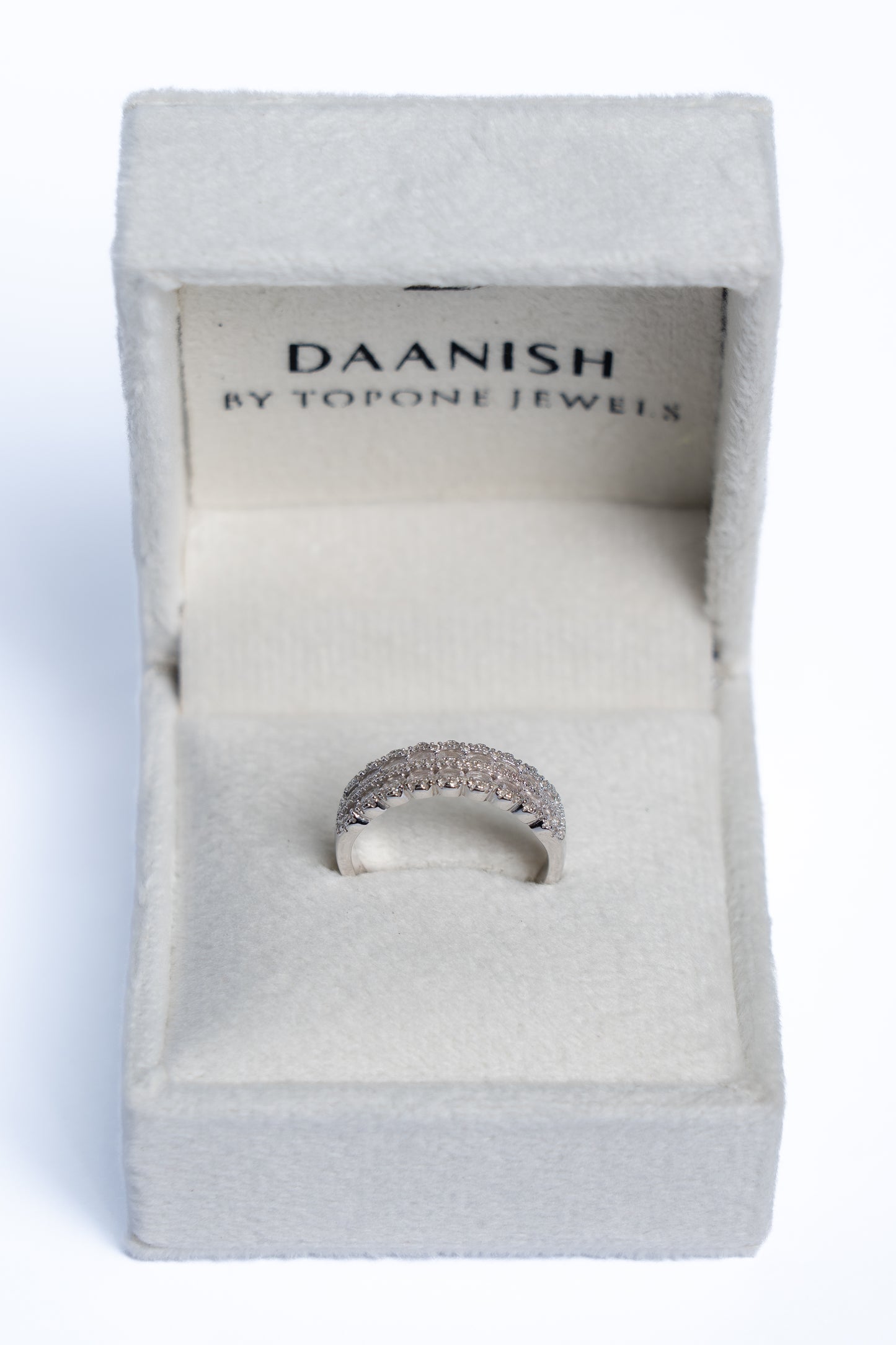 White Sapphire Two Tier Ring