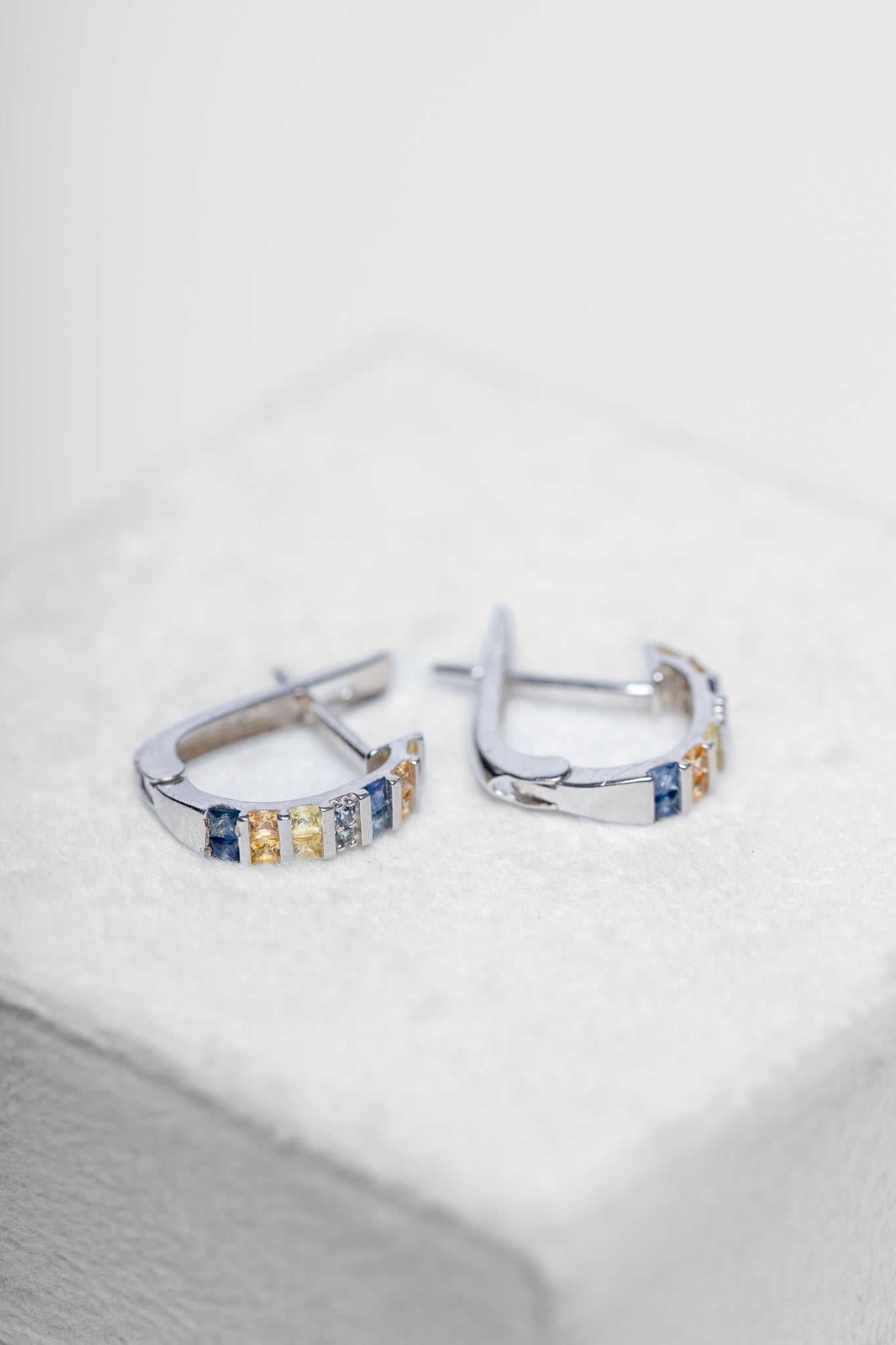 Coloured Sapphire Hoop Earrings