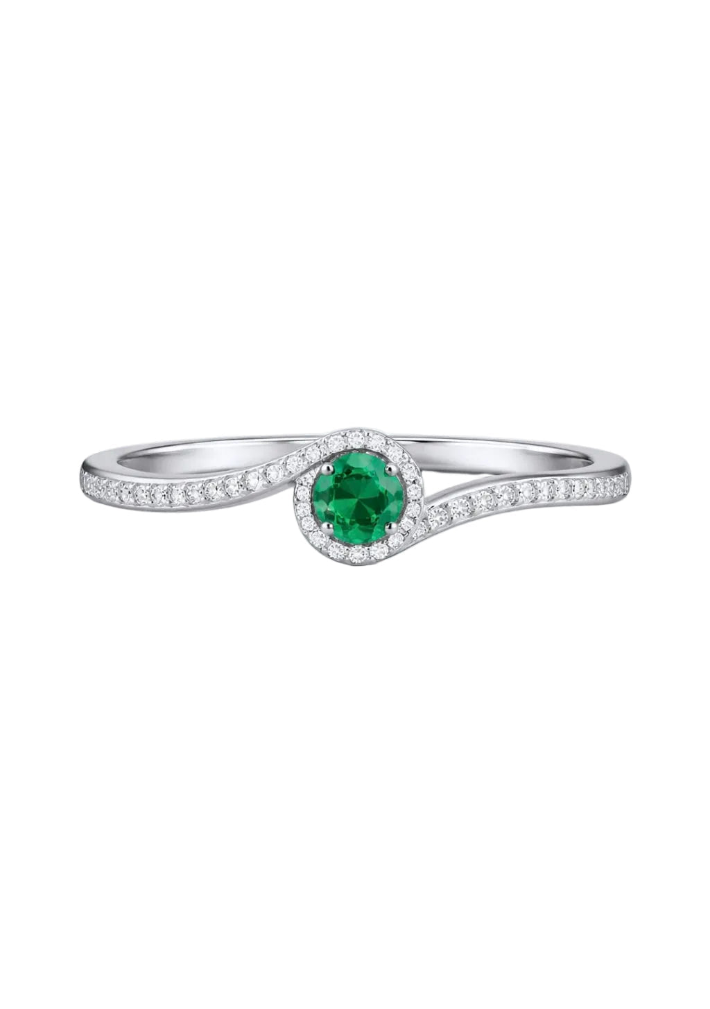 Emerald Curve Ring