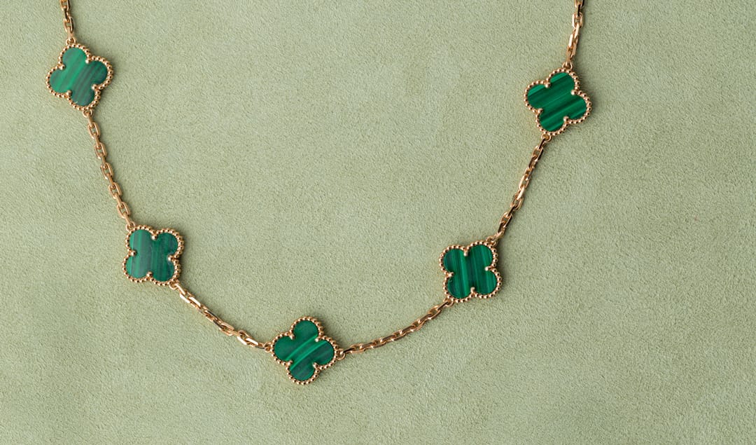 Clovers 20 Motif Malachite Necklace