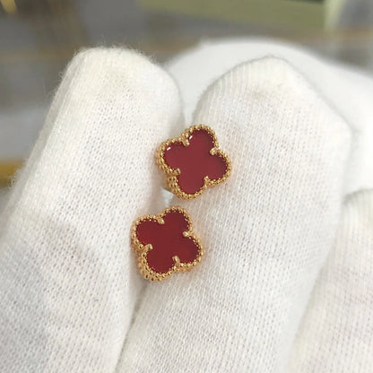 Clover Carnelian Stud Earrings