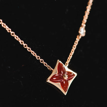 Star Carnelian Diamond Pendant