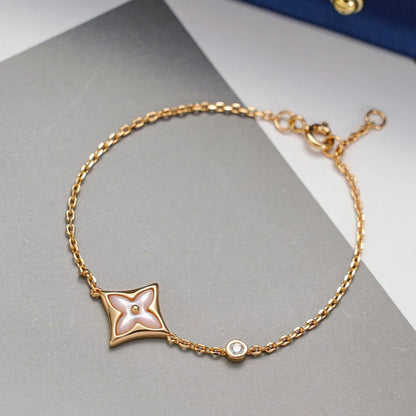 Star 1 Diamond Mother Of Pearl Gold Bracelet