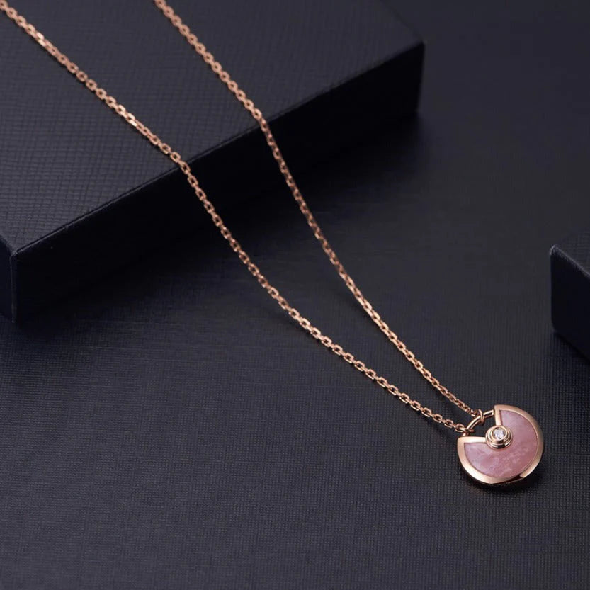 The Amulette Pink Mop Rose Gold Necklace