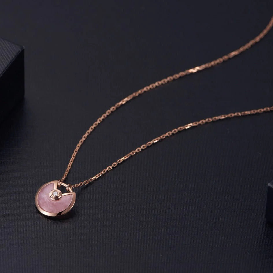 The Amulette Pink Mop Rose Gold Necklace