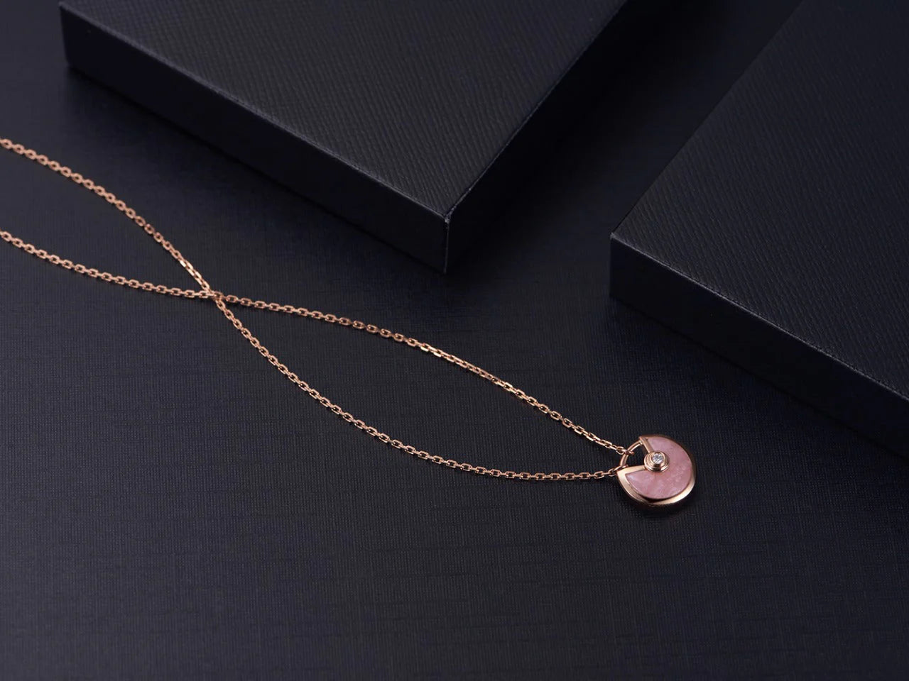 The Amulette Pink Mop Rose Gold Necklace