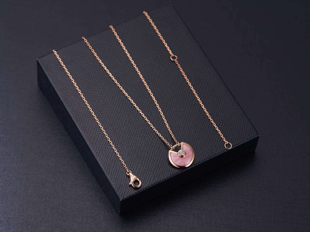 The Amulette Pink Mop Rose Gold Necklace