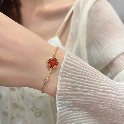 Colour Blossom Sun Carnelian Diamond Bracelet