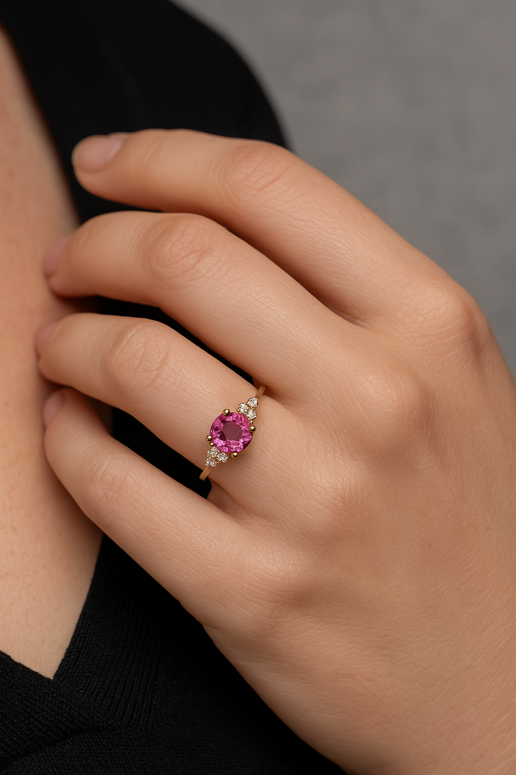 14K Pink Sapphire Juliet Ring