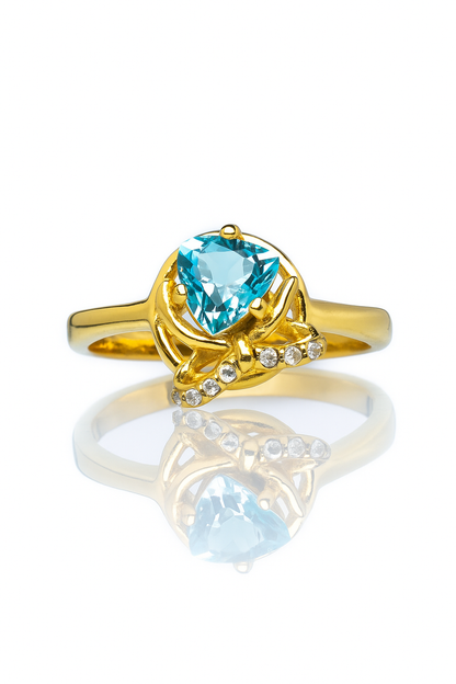 Blue Topaz Bow Ring