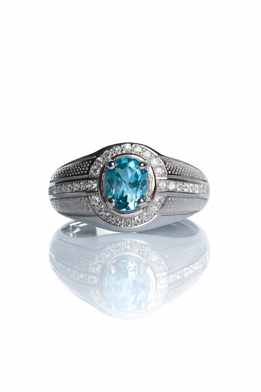 Blue Topaz Men's Ring
