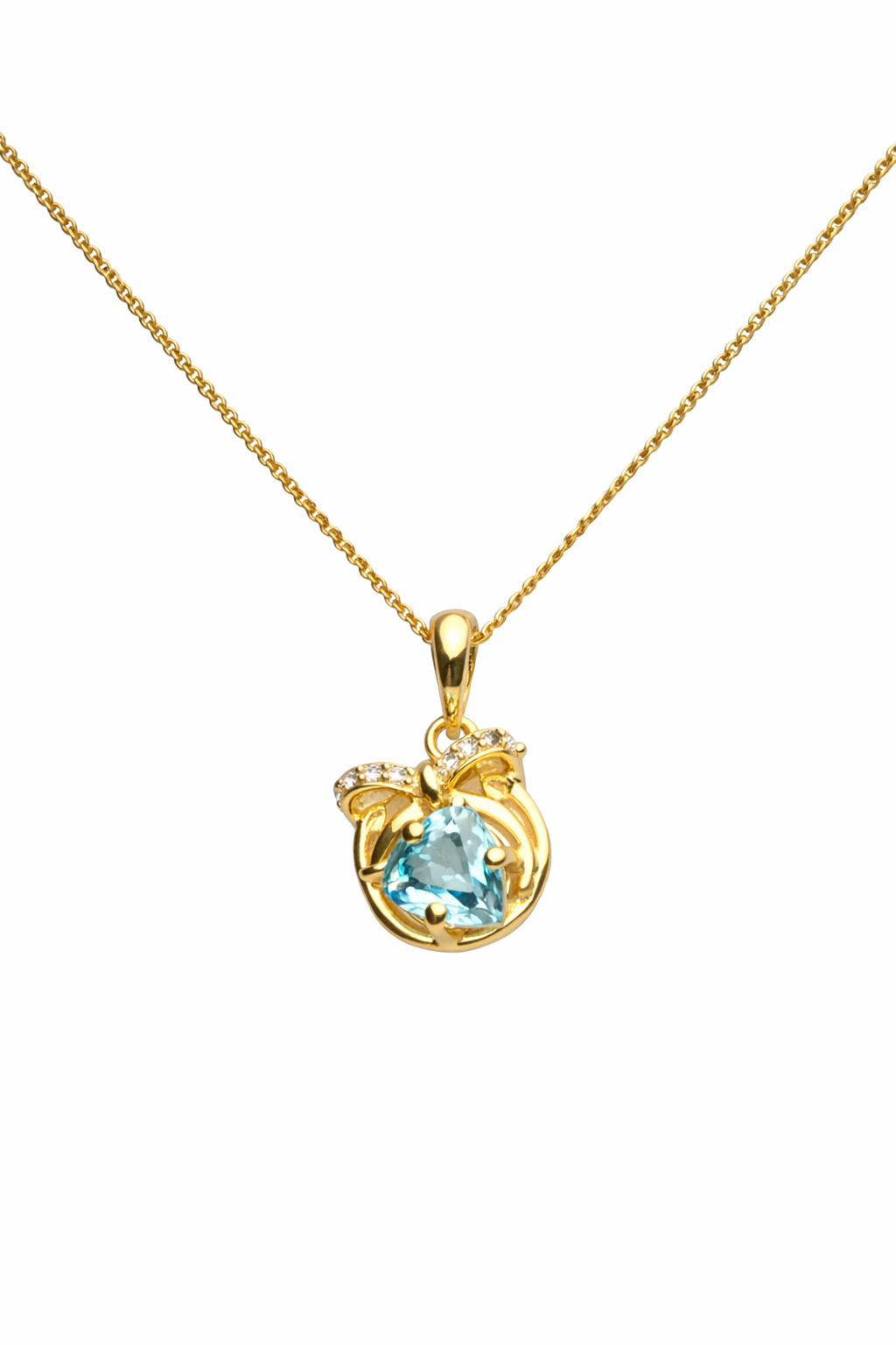 Blue Topaz Bow Pendant