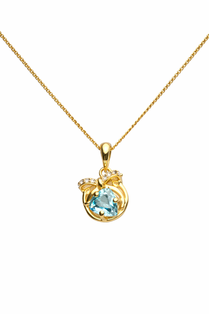 Blue Topaz Bow Pendant