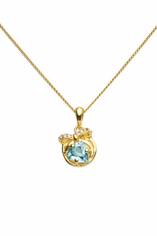 Blue Topaz Bow Pendant