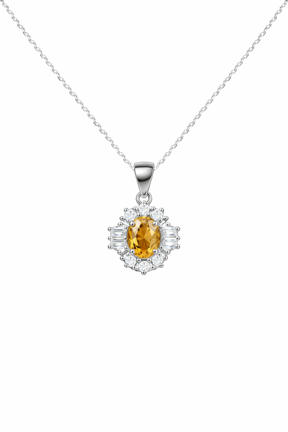 Citrine Geometric Pendant
