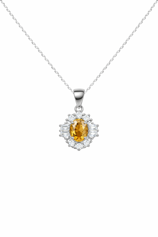 Citrine Geometric Pendant