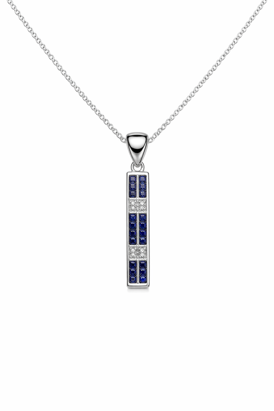 Blue Sapphire 925 Sterling Silver Pendant