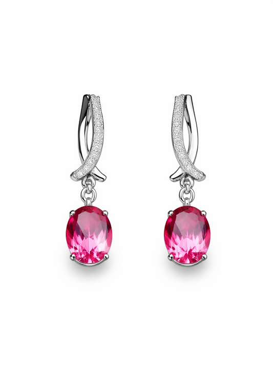 Pink Topaz Earrings