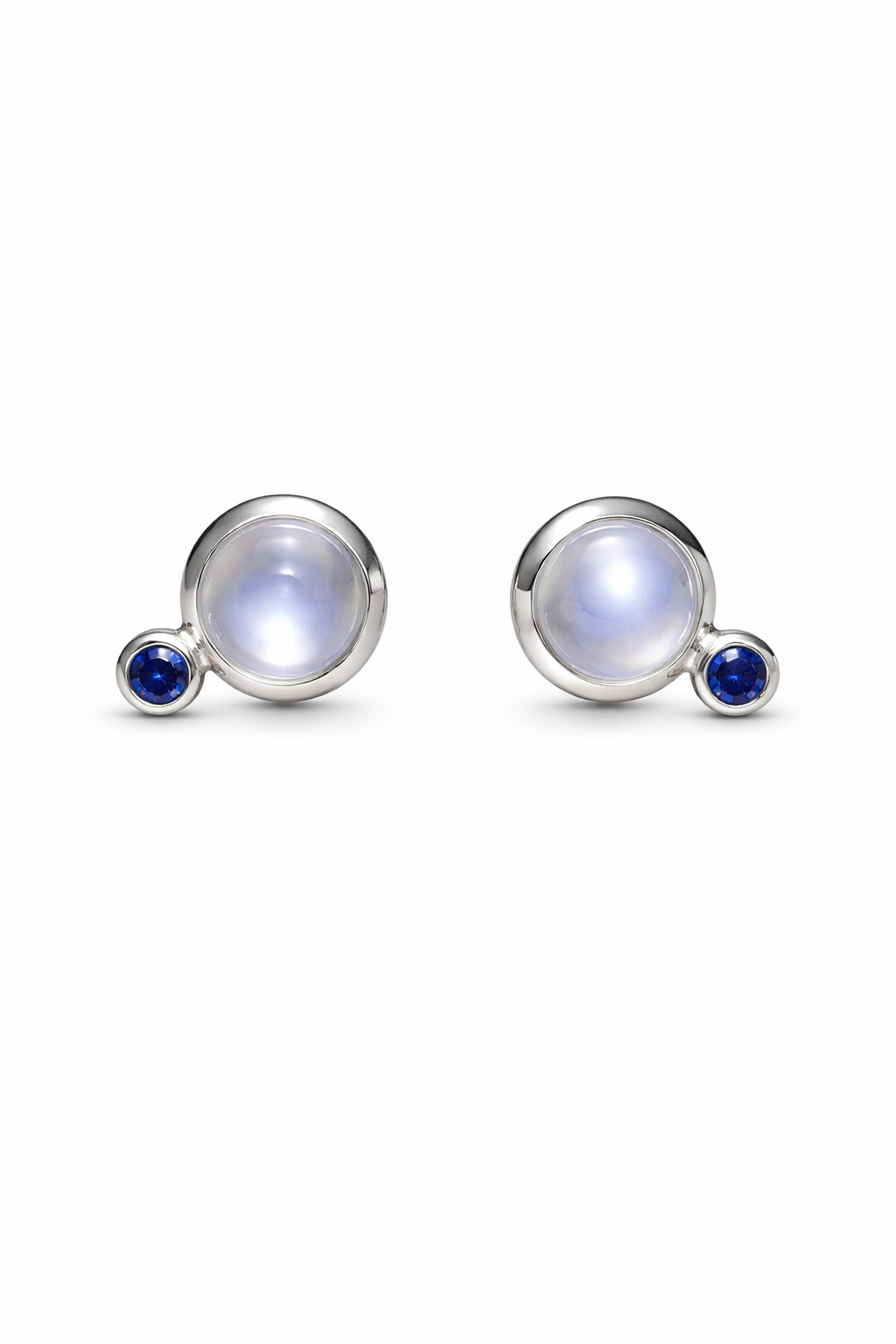 Moonstone and Blue Sapphire Earrings