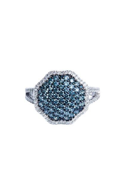 Green Sapphire And Zircon Ring