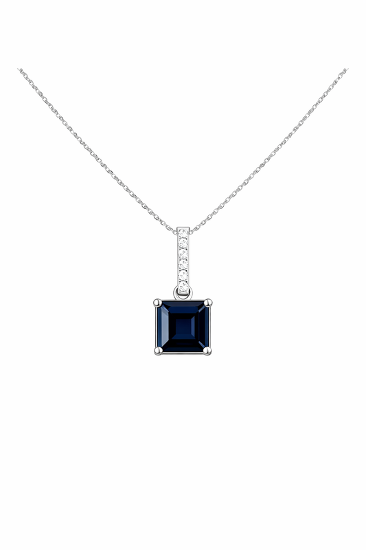 Blue Sapphire Cushion Pendant