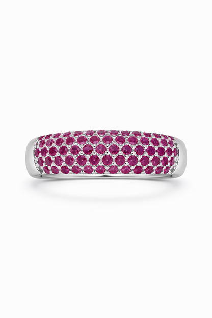 Burmese Ruby Paved Ring
