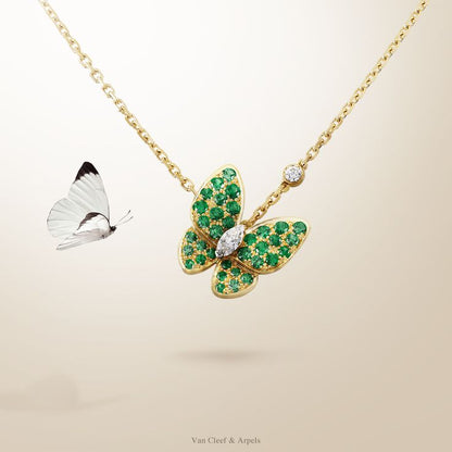 Two Butterfly Diamond Pendant