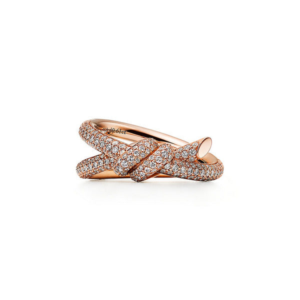 Tiffany Knot Diamond Double Row Ring