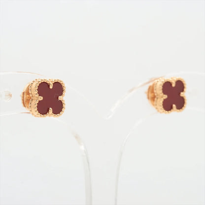 Clover Carnelian Stud Earrings