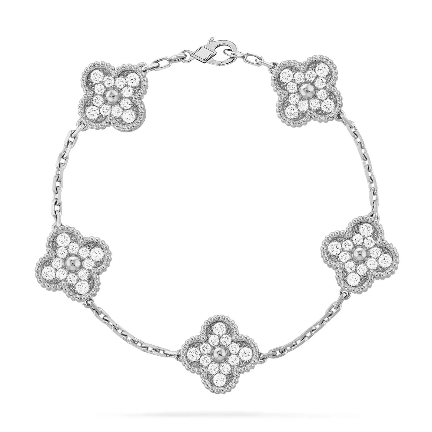 Clovers 5 Motifs Full Diamond Bracelet