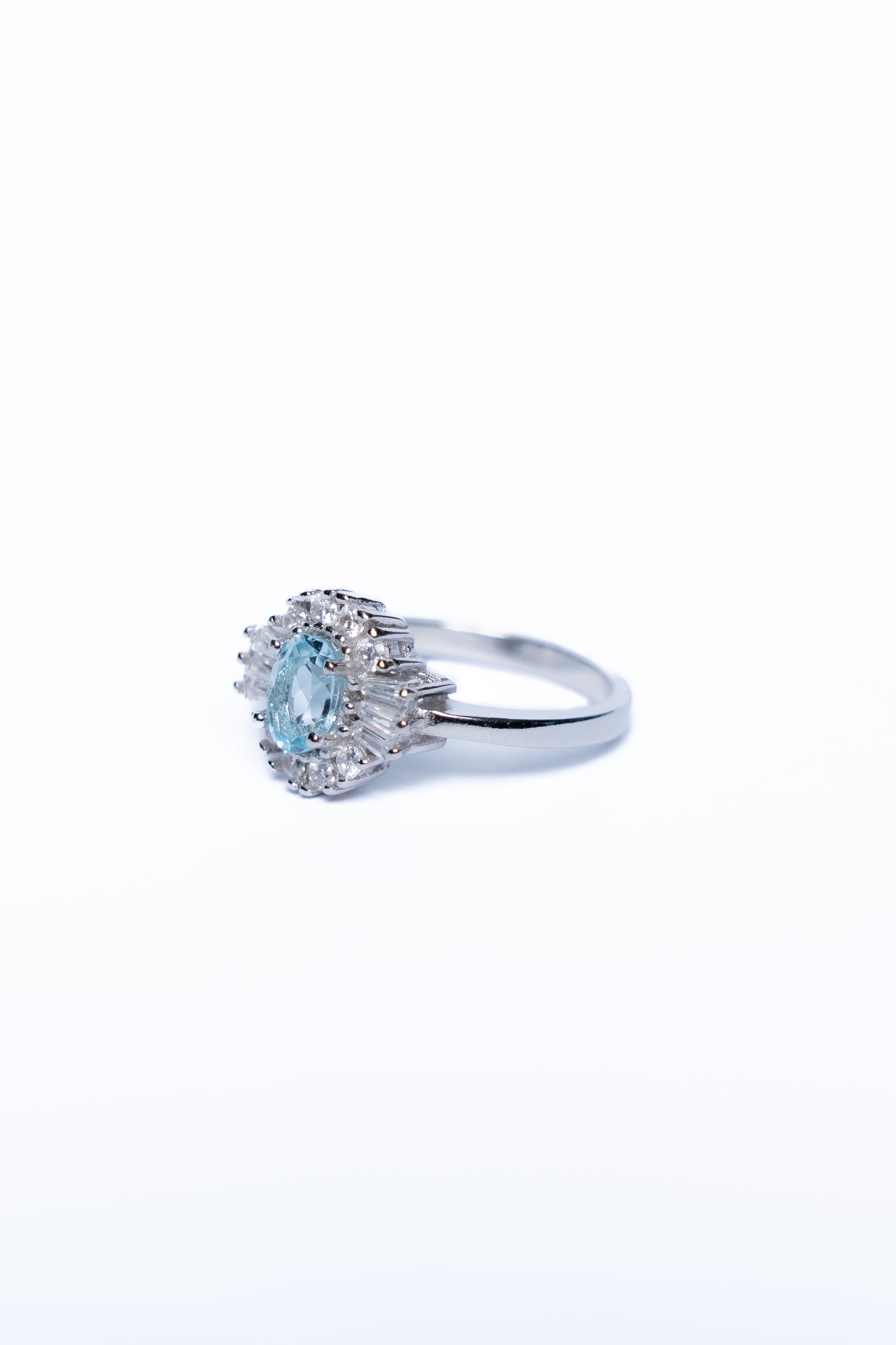 Blue Topaz Geometric Ring