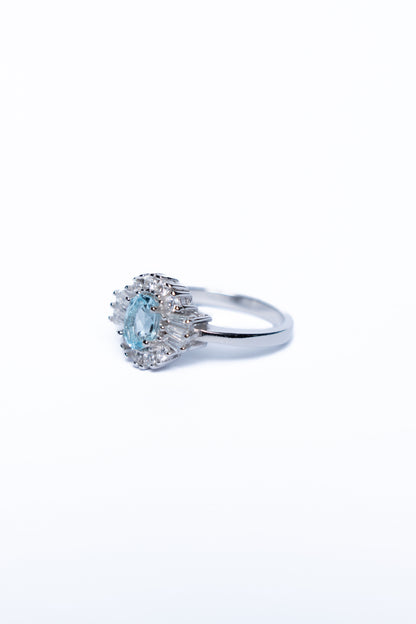 Blue Topaz Geometric Ring