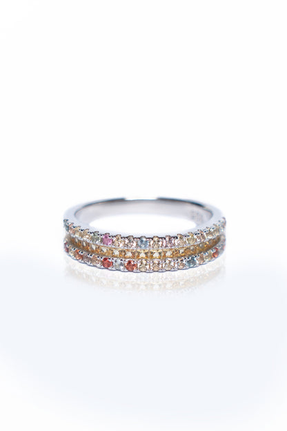 Yellow Sapphire Multi Coloured Ring Band