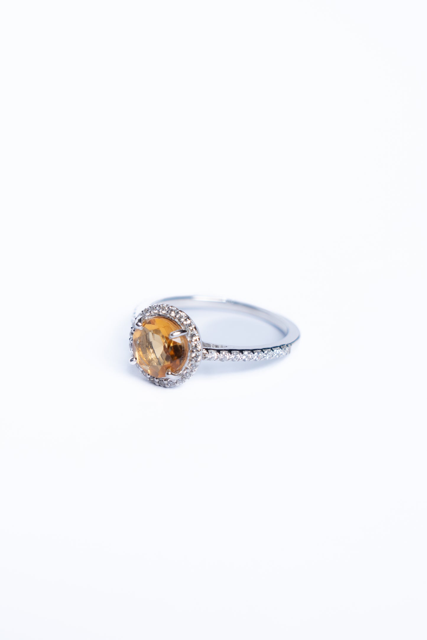 Citrine Halo Ring