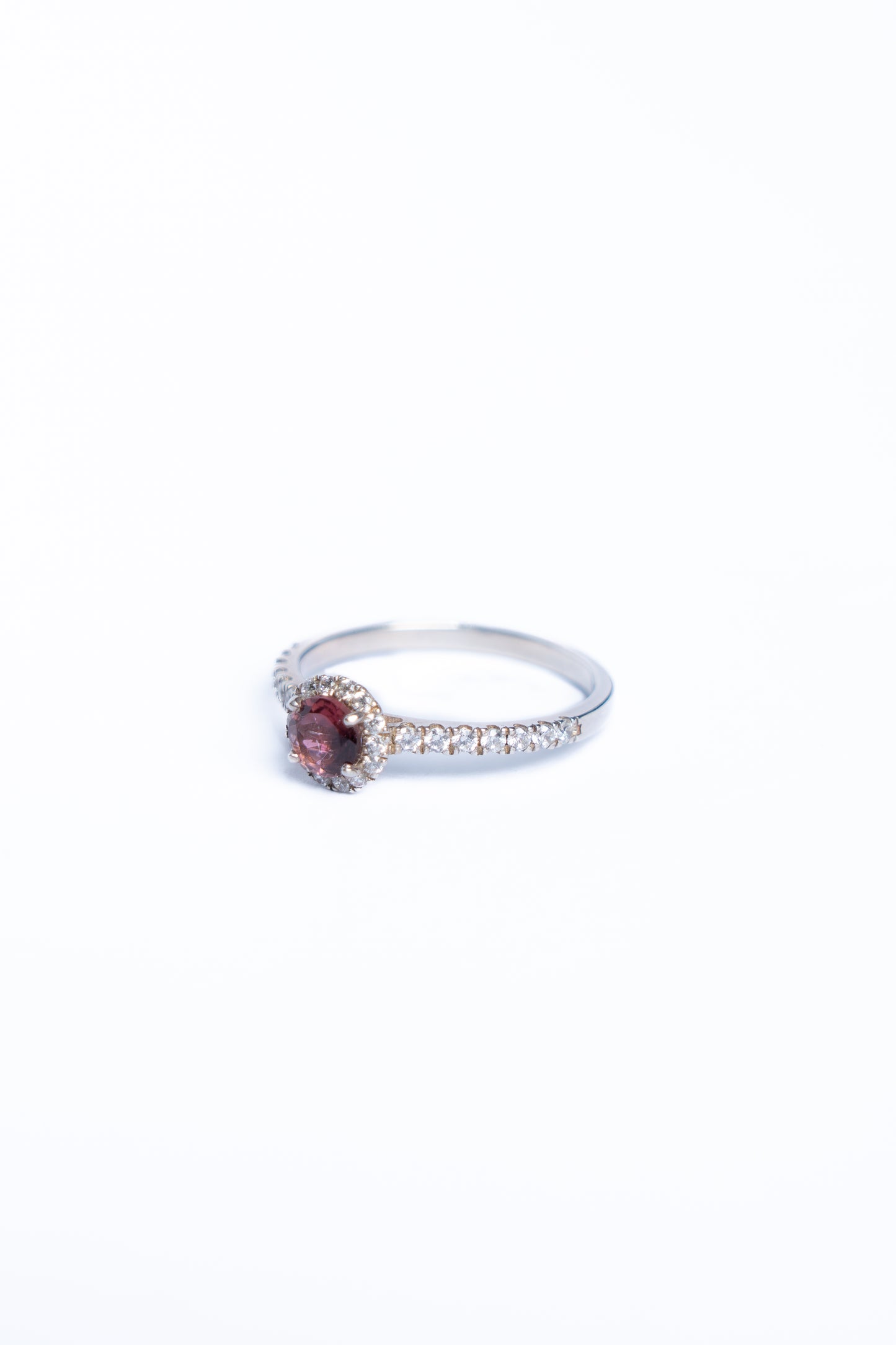 Garnet Halo Ring