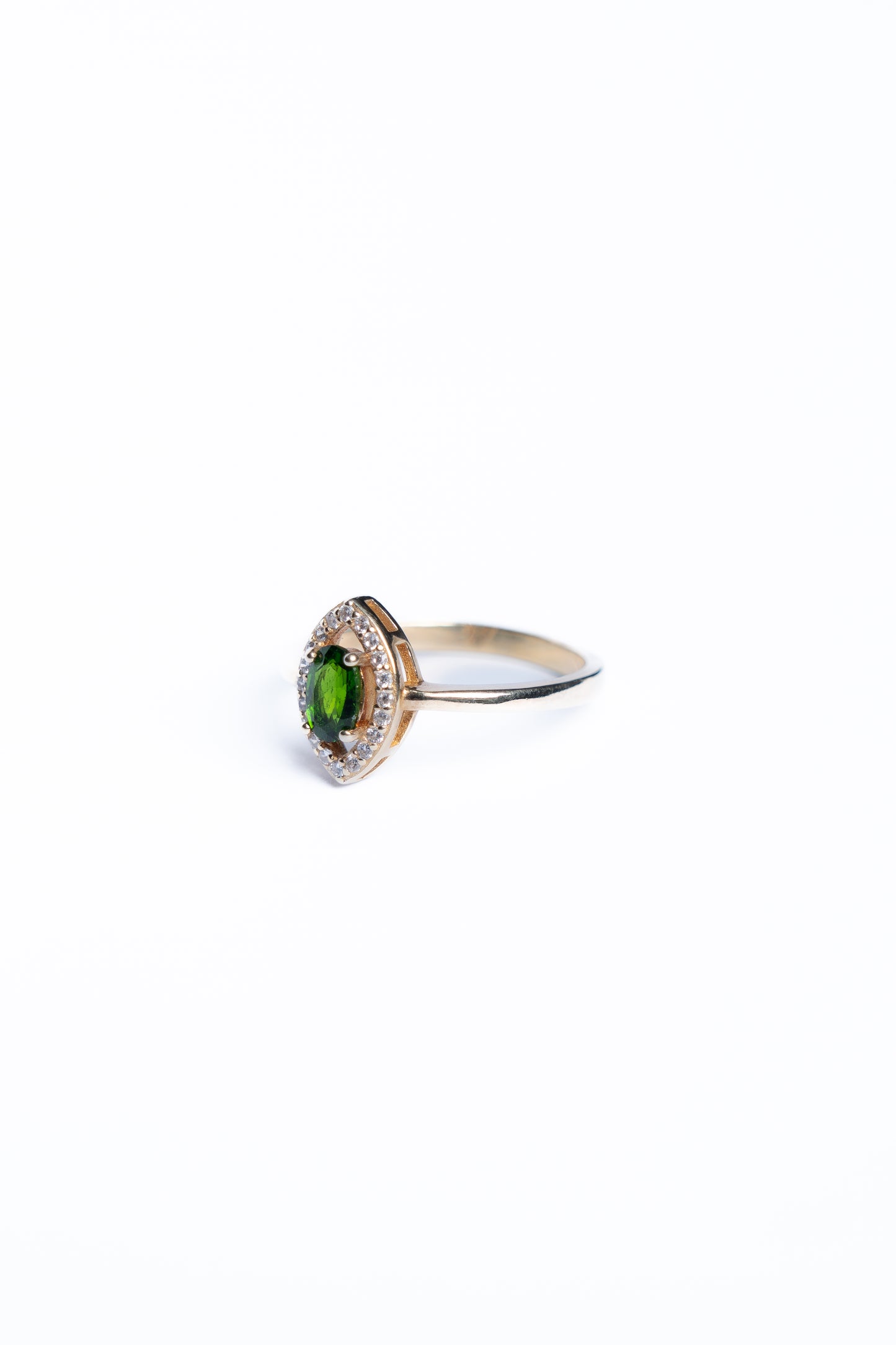 Peridot And Zircon Leaf Ring