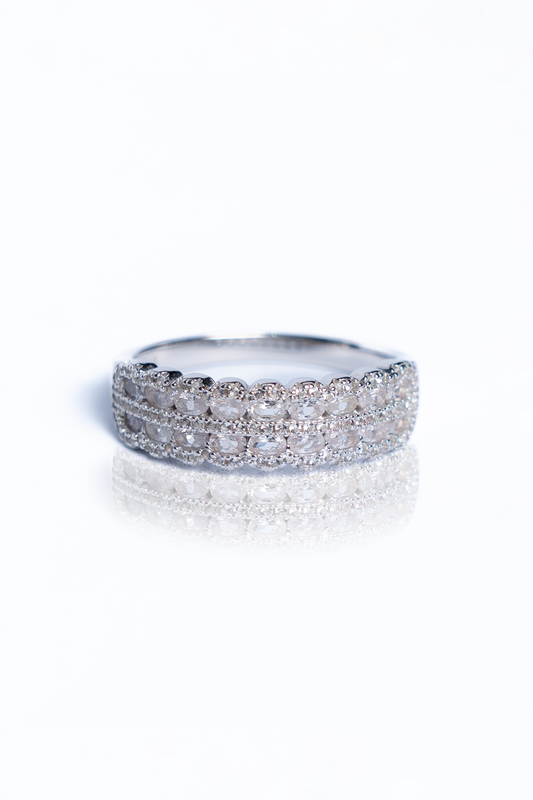 White Sapphire Two Tier Ring