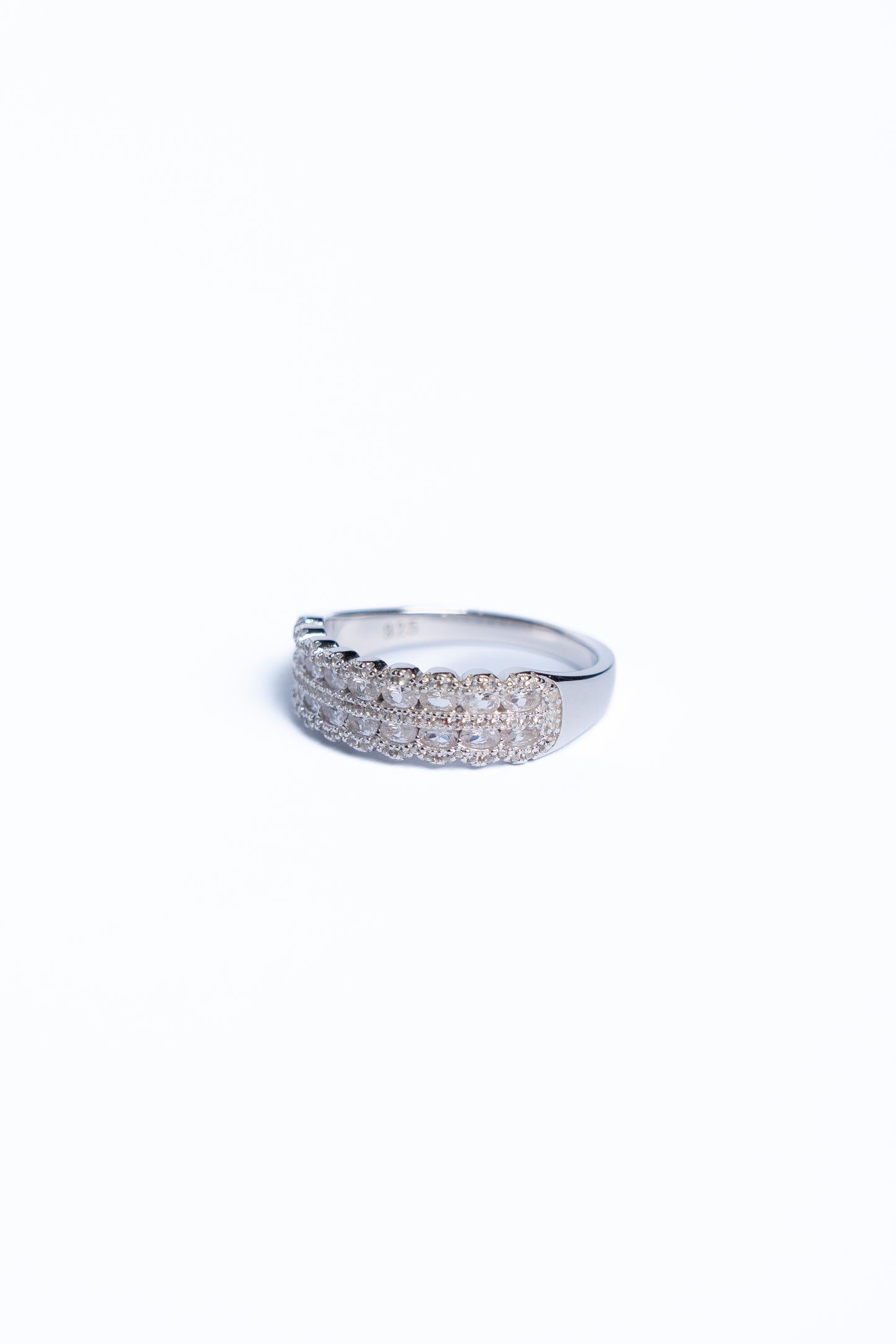 White Sapphire Two Tier Ring