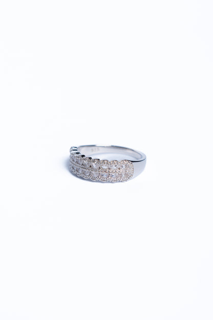 White Sapphire Two Tier Ring