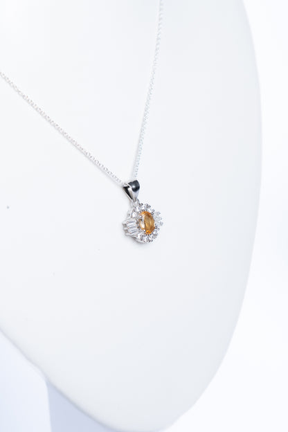 Citrine Geometric Pendant