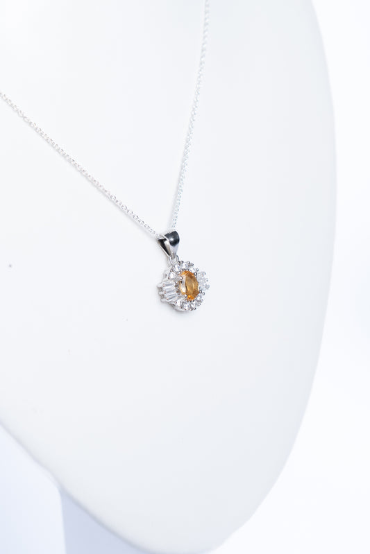 Citrine Geometric Pendant