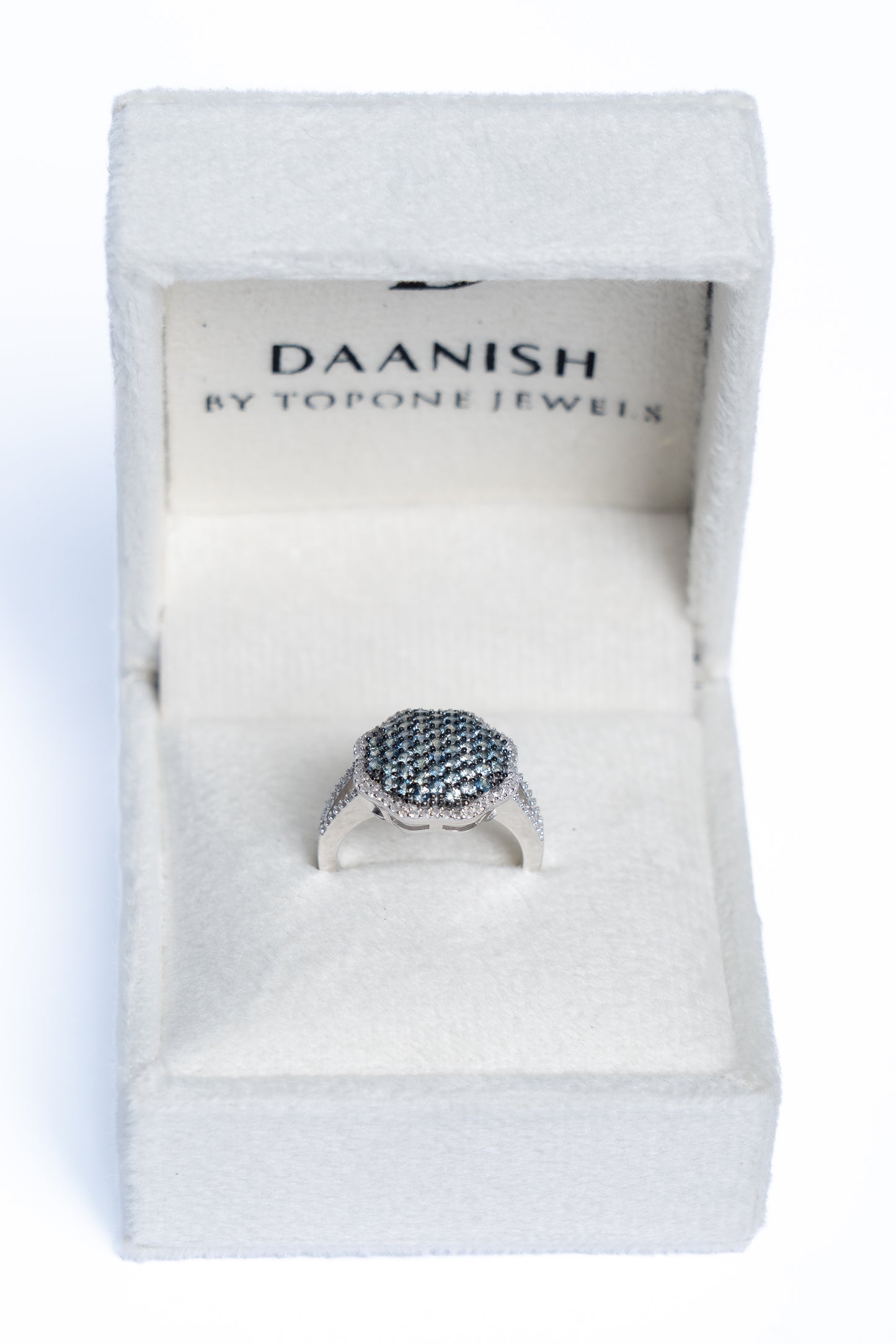 Green Sapphire And Zircon Ring