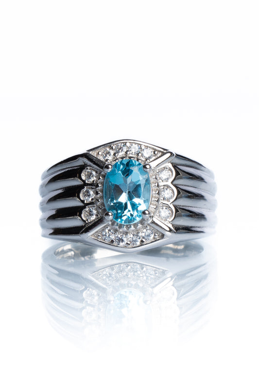 Blue Topaz Men's Ring
