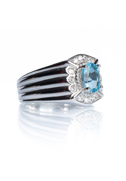 Blue Topaz Men's Ring