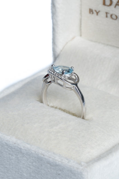 Blue Topaz Knot Ring