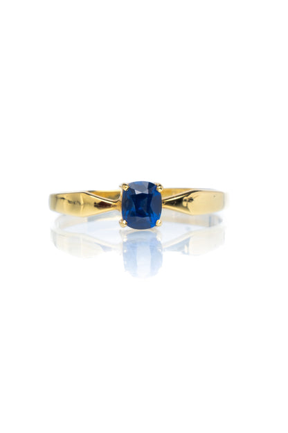 14k Blue Sapphire Claw Ring