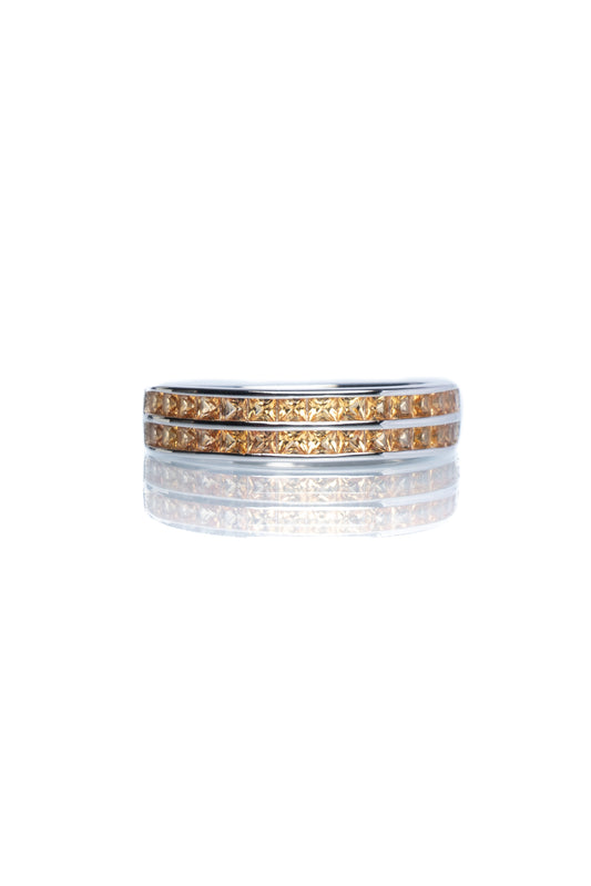 Yellow Sapphire Two Tier Band